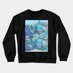 STOKE ON TRENT: BLUE ABSTRACT KILNS Crewneck Sweatshirt